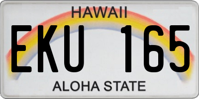 HI license plate EKU165