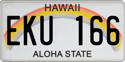 HI license plate EKU166