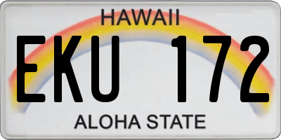 HI license plate EKU172