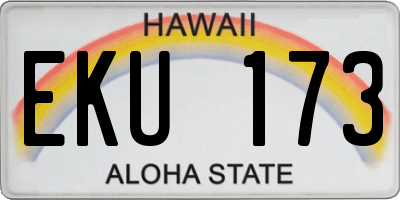 HI license plate EKU173