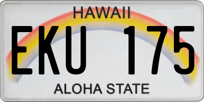 HI license plate EKU175