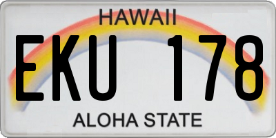 HI license plate EKU178