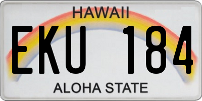 HI license plate EKU184