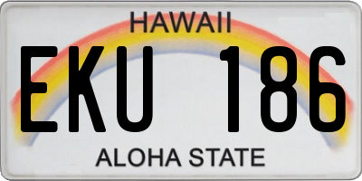 HI license plate EKU186