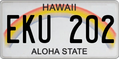 HI license plate EKU202