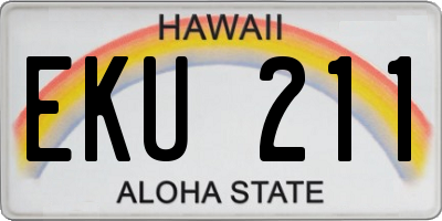 HI license plate EKU211