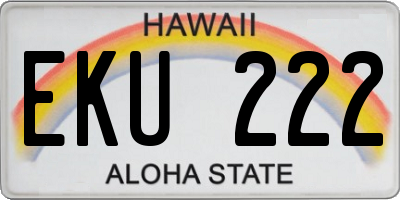 HI license plate EKU222