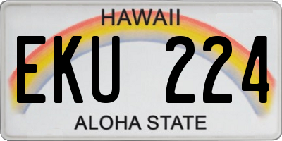 HI license plate EKU224