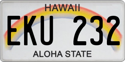 HI license plate EKU232