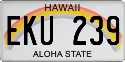 HI license plate EKU239