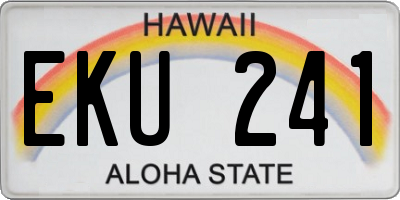 HI license plate EKU241