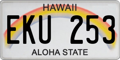 HI license plate EKU253