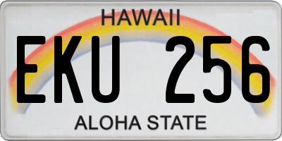 HI license plate EKU256