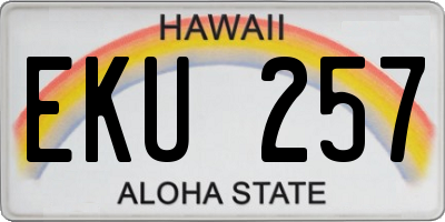 HI license plate EKU257