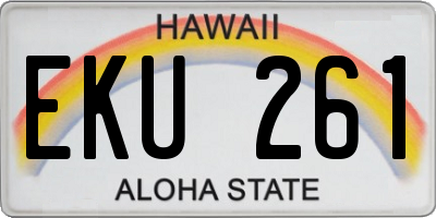 HI license plate EKU261