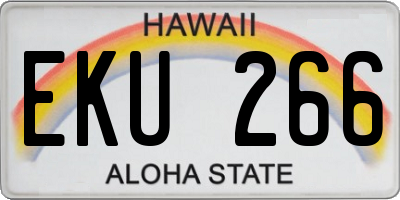 HI license plate EKU266
