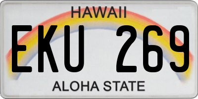 HI license plate EKU269