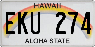 HI license plate EKU274