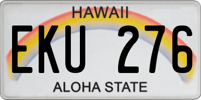 HI license plate EKU276