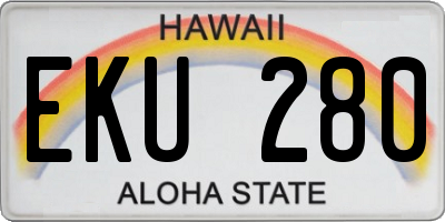 HI license plate EKU280