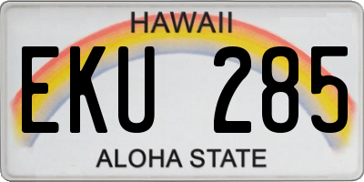 HI license plate EKU285