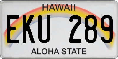 HI license plate EKU289