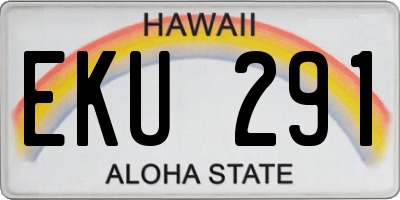 HI license plate EKU291