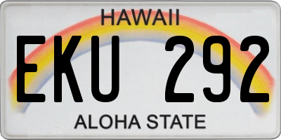 HI license plate EKU292