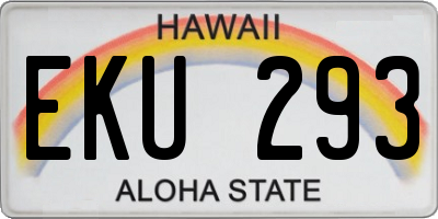 HI license plate EKU293