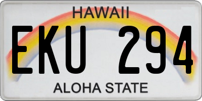 HI license plate EKU294