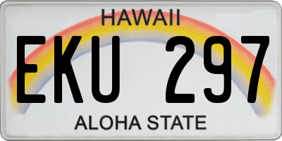 HI license plate EKU297