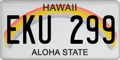 HI license plate EKU299