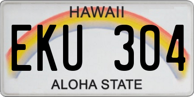 HI license plate EKU304
