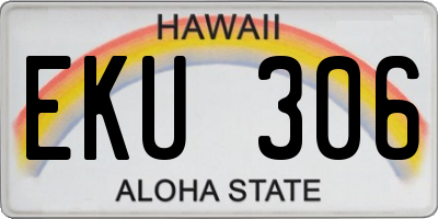 HI license plate EKU306