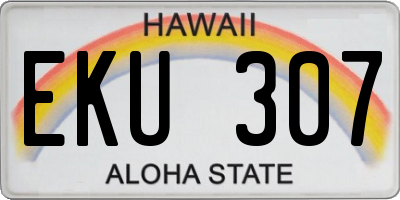 HI license plate EKU307