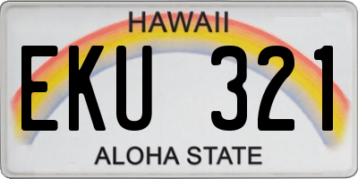HI license plate EKU321
