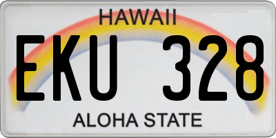 HI license plate EKU328