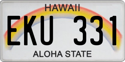 HI license plate EKU331