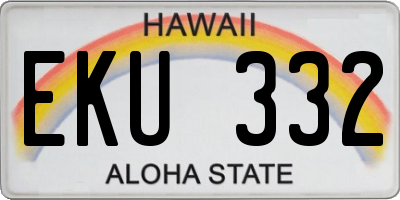 HI license plate EKU332