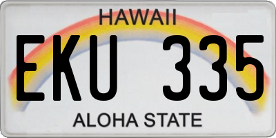 HI license plate EKU335