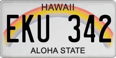 HI license plate EKU342