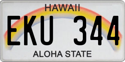 HI license plate EKU344