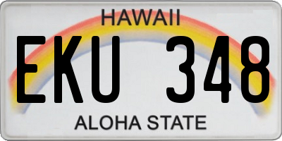 HI license plate EKU348