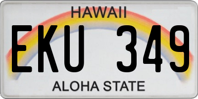 HI license plate EKU349