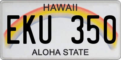 HI license plate EKU350