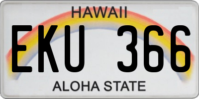 HI license plate EKU366