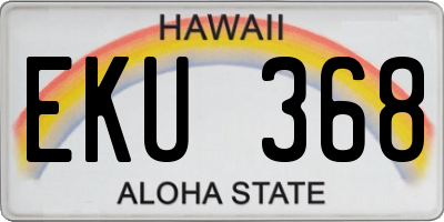 HI license plate EKU368