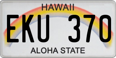 HI license plate EKU370