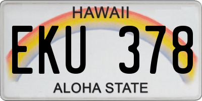 HI license plate EKU378
