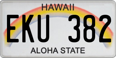 HI license plate EKU382